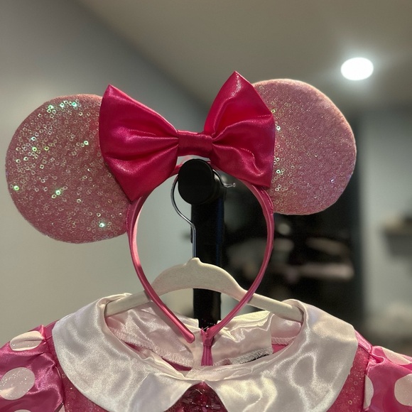 Disney Minnie Mouse Pink Polka Dot Dress Costume with Ears – Fits 2–3 Years - Picture 7 of 7